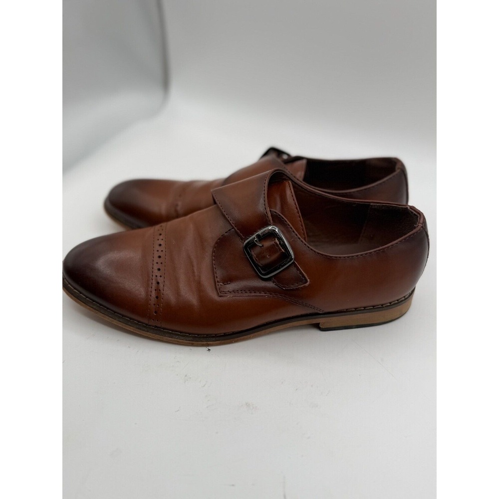 Stacy Adams Monk Strap Dress Shoes Leather Cap Toe Brown Formal 5M